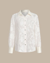 Sueña™ Kayısı Çiçek Dokulu Düğmeli Gömlek