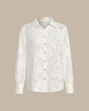 Sueña™ Kayısı Çiçek Dokulu Düğmeli Gömlek