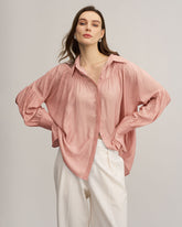 Pembe Büyük Boy Düğmeli Gömlek