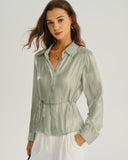 Yeşil Bol Düğmeli Gömlek