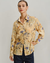 Sarı Çiçekli Bol Gömlek