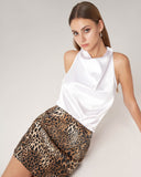 Sueña Bettydress-Kahverengi Leopar Mini Etek