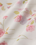 Sueña™ Beyaz Çiçekli Kabarık Kol Büzgülü Tişört