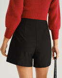 Siyah Doğal Belli Cepli Şort