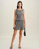 Sueña™ Gri Denizkızı Mini Etek