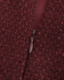 Şarap Kırmızısı Doğal Bel Düz Etek