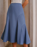 Mavi Doğal Belli Denizkızı Midi Etek