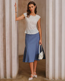 Mavi Doğal Belli Denizkızı Midi Etek