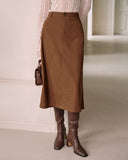 Kahverengi Doğal Bel Düz Etek