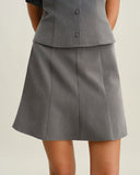 Sueña™ Gri Denizkızı Mini Etek