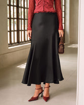 Siyah Yüksek Bel Denizkızı Etek