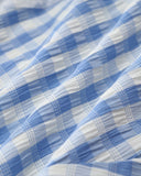 Sueña™ Mavi Ekose Beli Lastikli Midi Etek