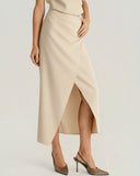Kayısı Keten Doğal Bel Midi Etek