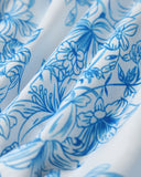 Sueña™ Mavi Çiçekli Beli Lastikli Mini Etek