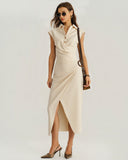 Kayısı Keten Doğal Bel Midi Etek