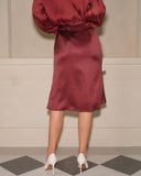 Şarap Kırmızısı Doğal Belli Denizkızı Midi Etek