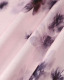 Sueña™ Pembe Çiçekli Beli Lastikli Düz Midi Etek