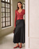 Siyah Yüksek Bel Denizkızı Etek