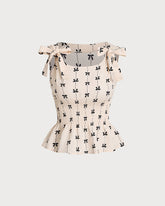 Sueña™ Kayısı Büzgülü Fiyonklu Kolsuz Bluz