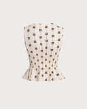 Sueña™ Kayısı Büzgülü Fiyonklu Kolsuz Bluz