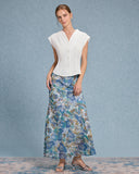 Sueña™ Beyaz V Yaka Düğmeli Tişört