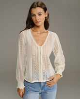 Kayısı V Yaka Büzgülü Bluz