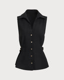 Sueña Siyah Tek Sıra Düğmeli Yelek