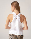 Sueña™ Bettydress-Beyaz Saten Kapüşonlu Yaka Yelek