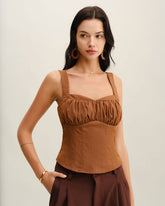 Sueña™ Kahverengi Büzgülü Büzgülü Atlet Üst