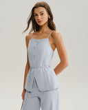 Mavi Düğmeli Atlet Üst