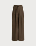 Kahve Geniş Paça Pantolon Günlük Pantolon