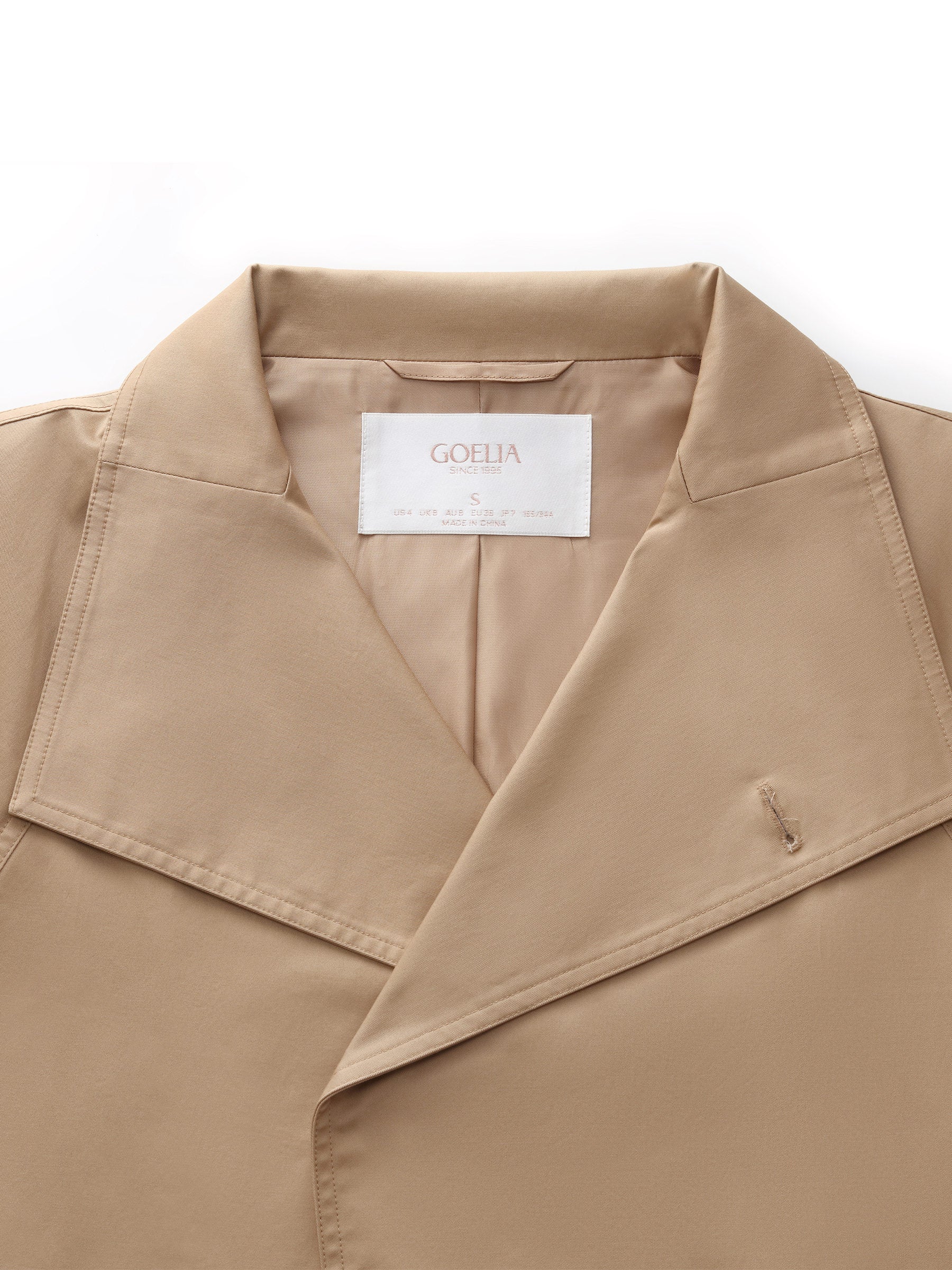 Pamuklu Renk Blok Manşetli Unisex Trençkot
