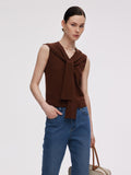 Tencel Karışımlı Örme Yelek Ve Şal İki Parçalı Set