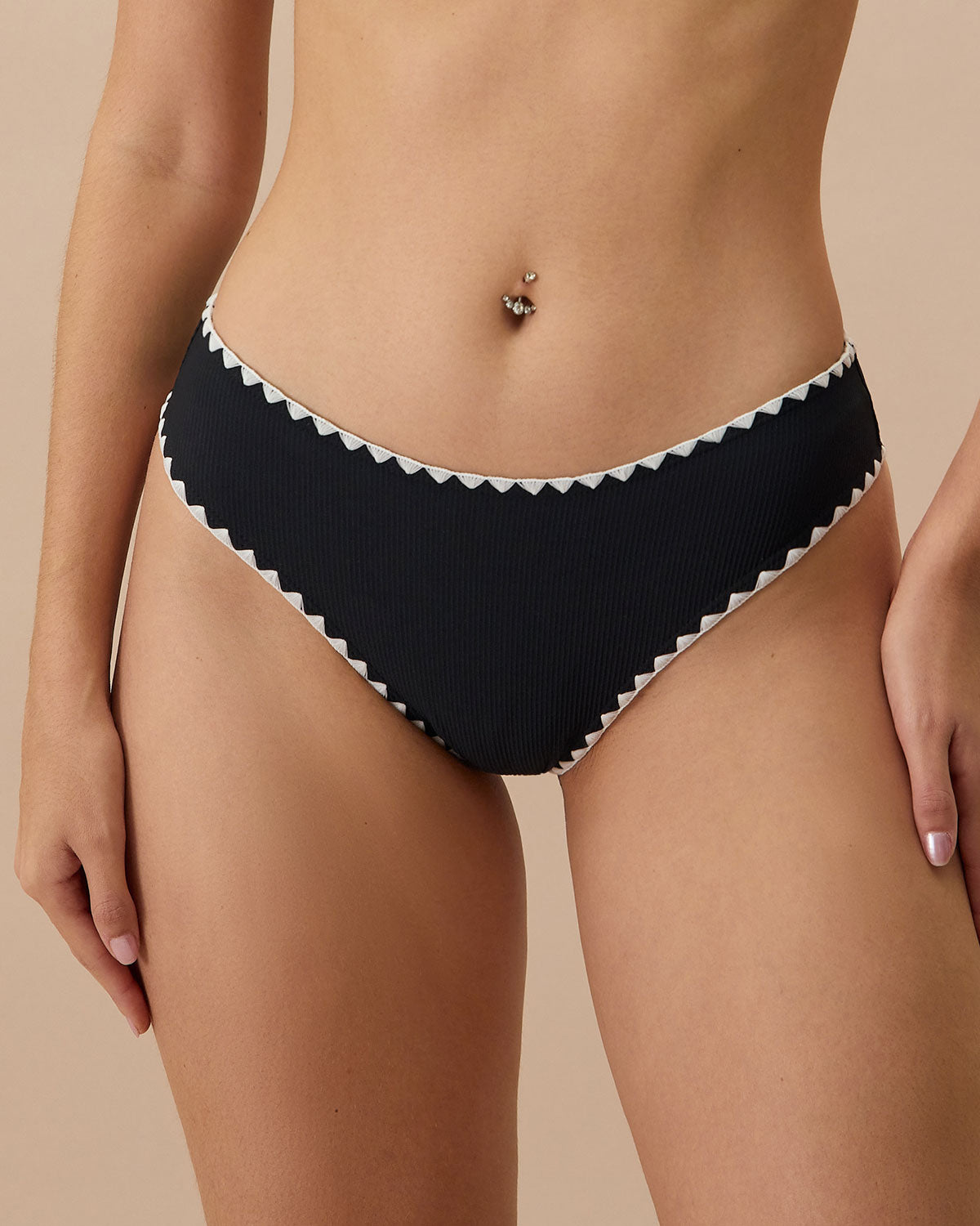 Sueña™ Siyah Kontrast Fitilli Bikini Altı