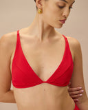 Sueña™ Kırmızı Ribanalı Çapraz Sırtlı Bikini Üstü