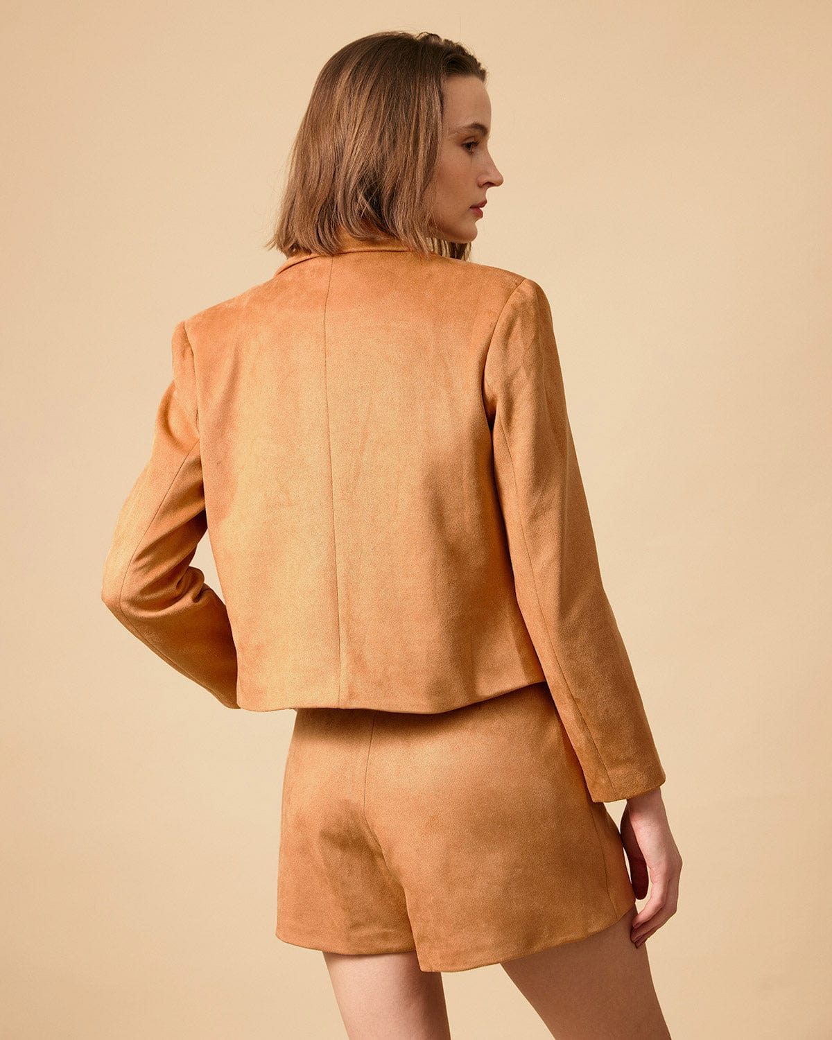 Sueña™ Yakalı Düğmeli Süet Blazer