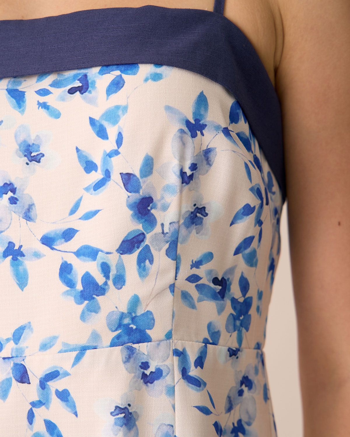 Sueña™ Kadın Mavi Çiçekli Slip Mini Elbise