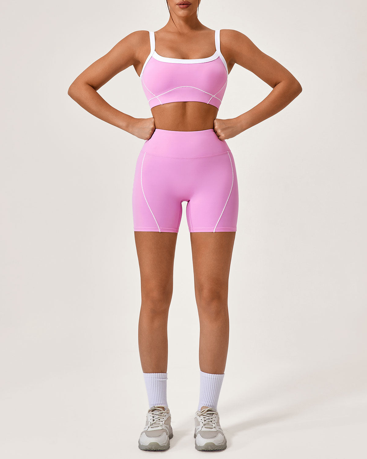 Sueña™ Pembe Kontrast Yoga Atleti