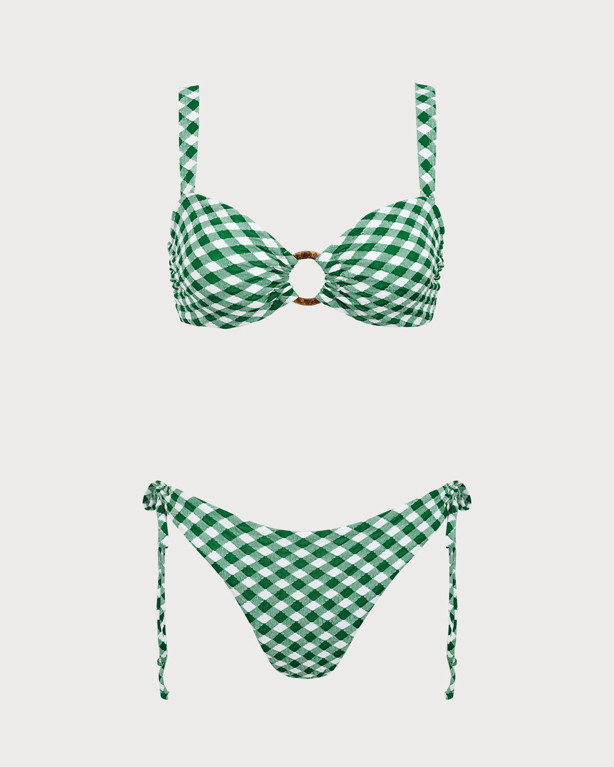 Sueña™ Yeşil Ekose O-Ring Bikini Seti