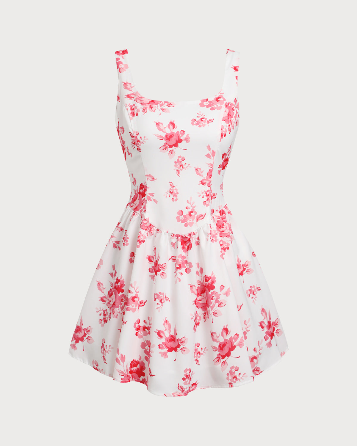 Sueña™ Pembe Çiçekli Dantelli Mini Elbise