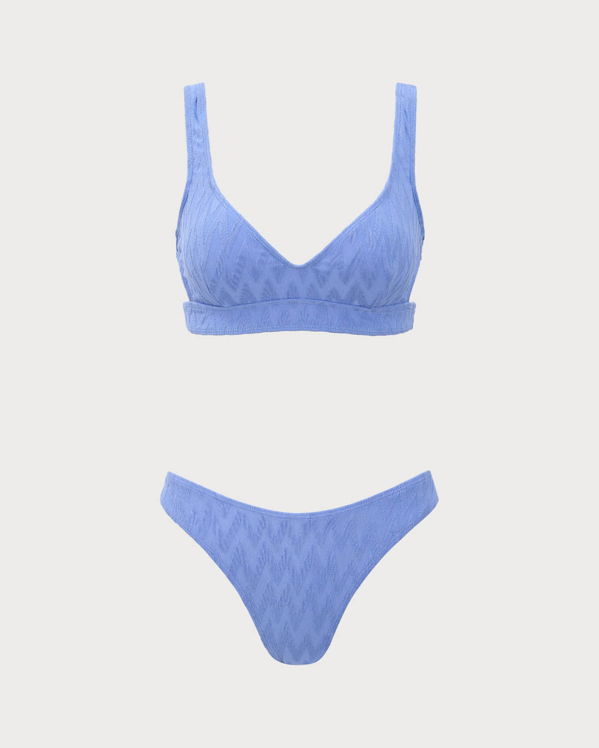 Sueña™ Mavi Dokulu Yuvarlak Yaka Bikini Takımı
