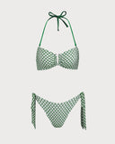 Sueña™ Yeşil Ekose Kontrast Bikini Takımı