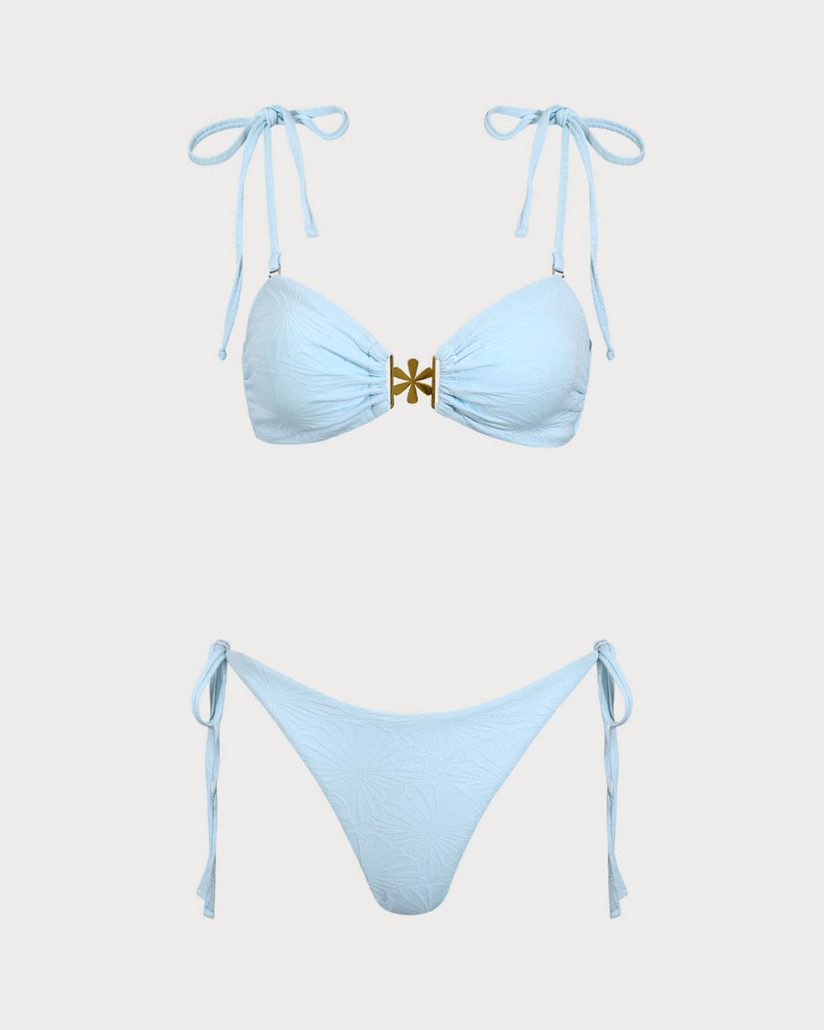 Sueña Mavi Dokulu Büzgülü Bikini Takımı