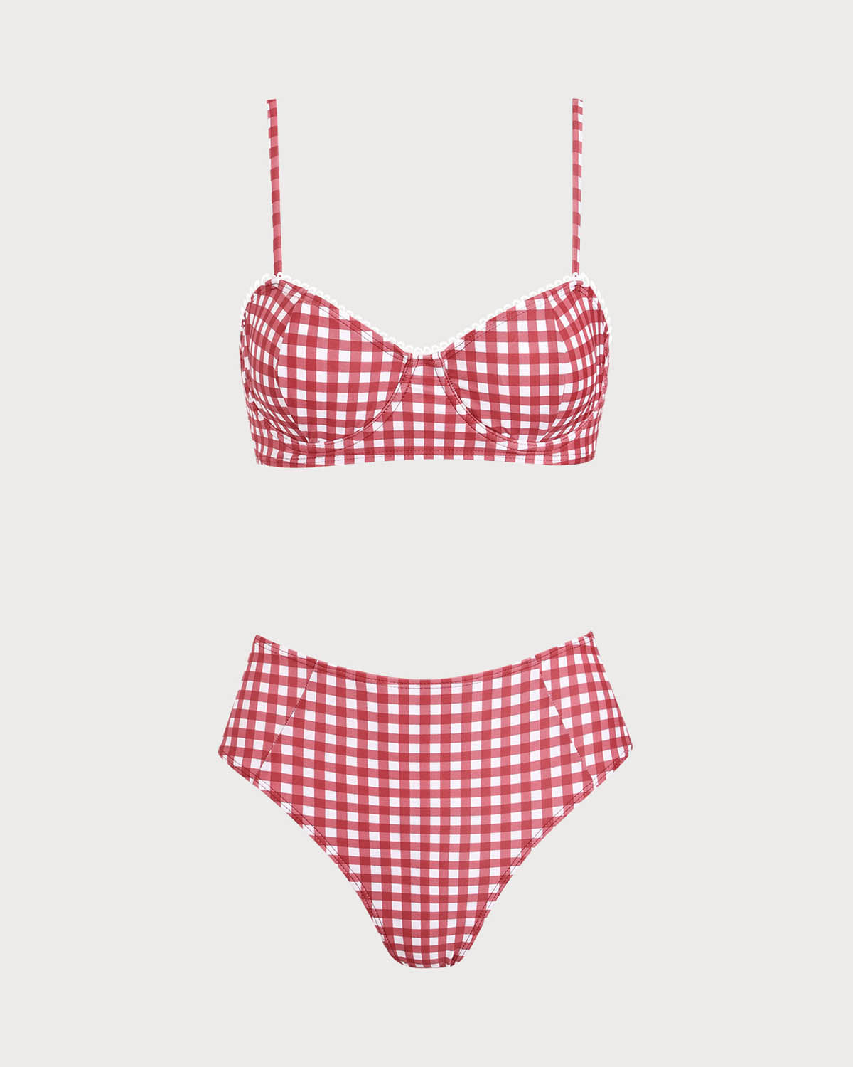 Sueña Kırmızı Ekose Arkadan Bağlamalı Bikini Seti