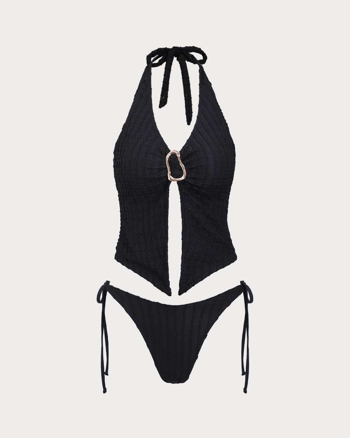 Sueña™ Siyah Kesme O-Ring Tankini Mayo