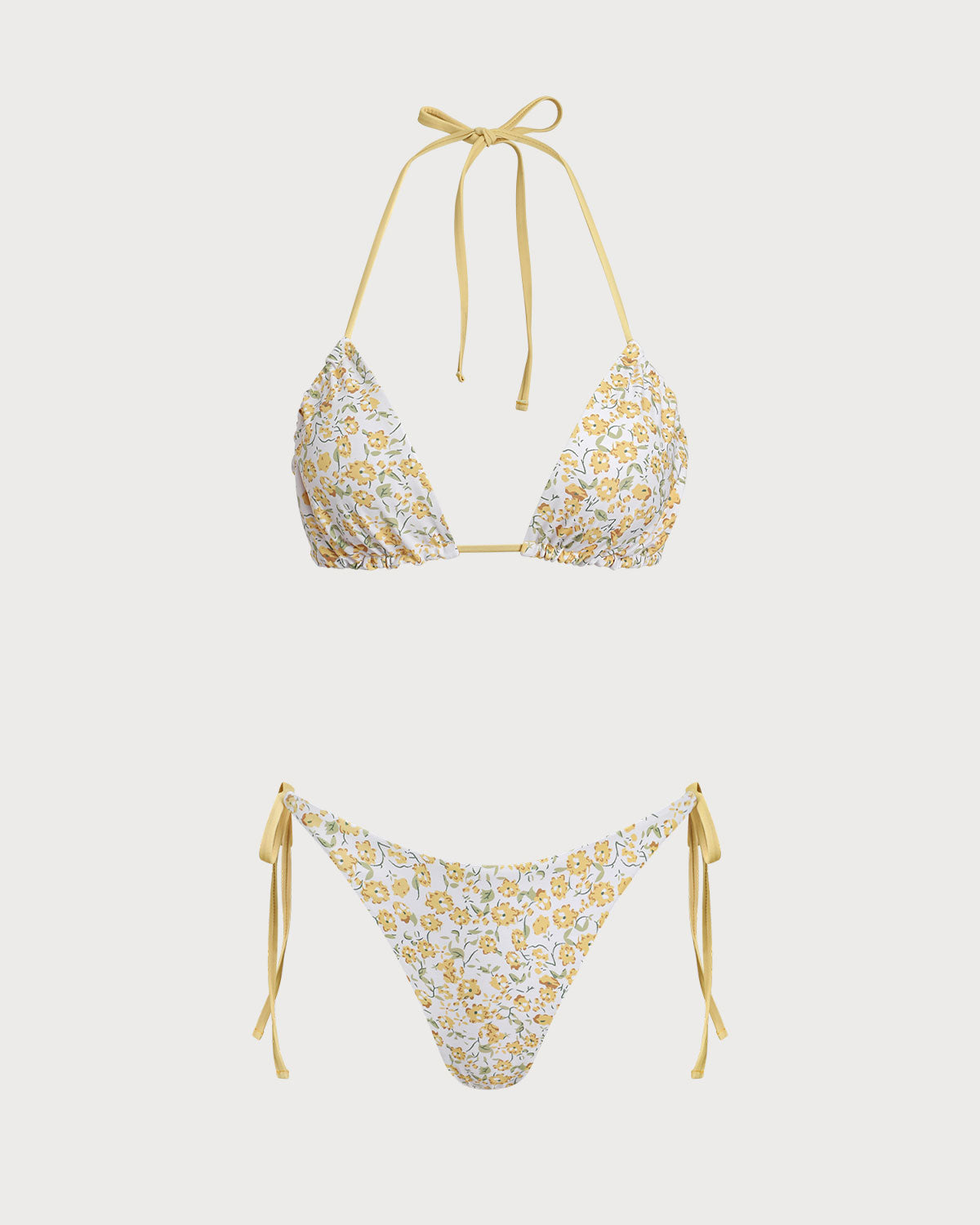 Sueña™ Sarı Çiçekli Üçgen Bikini Takımı
