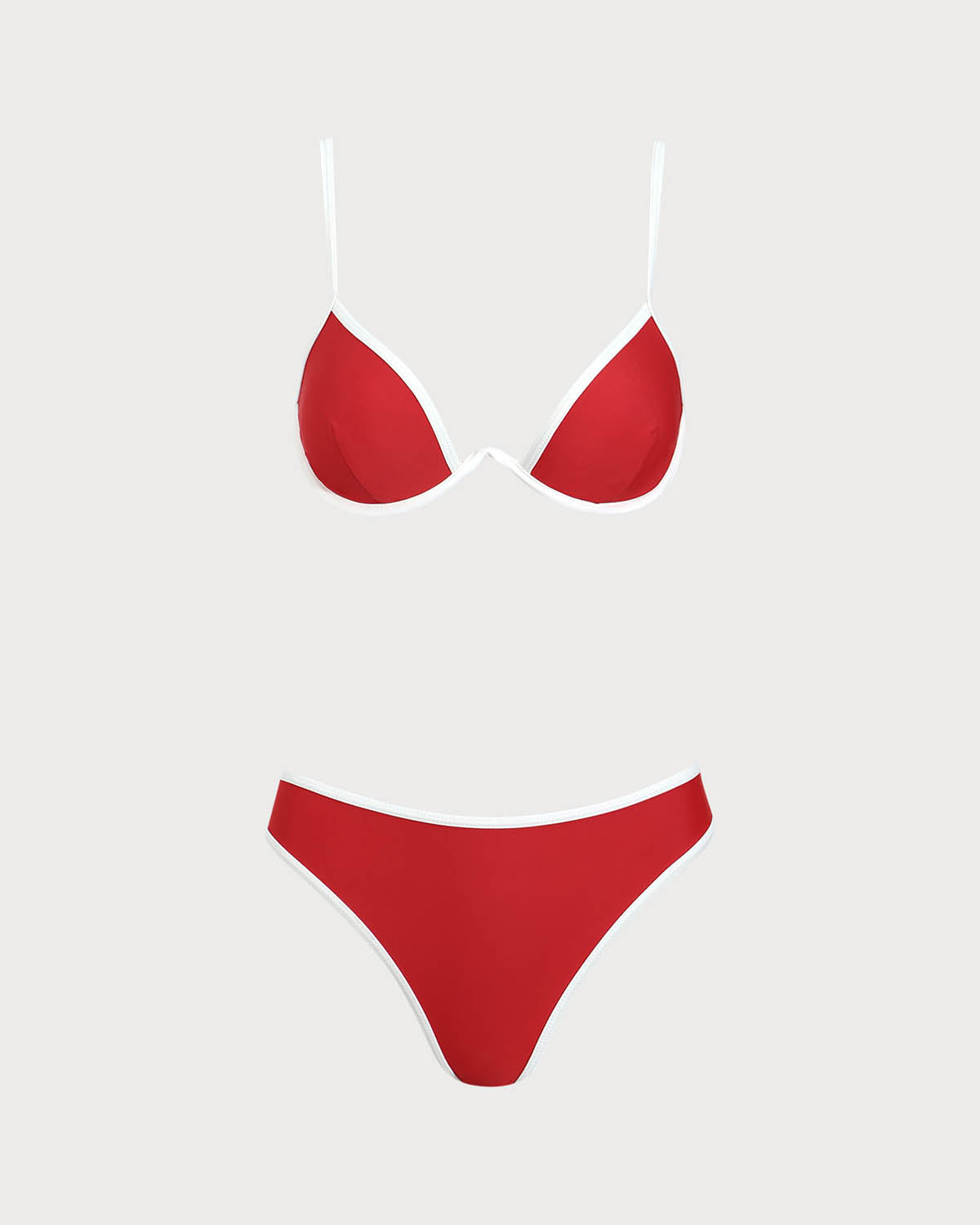 Sueña™ Kırmızı Kontrast Balenli Bikini Takımı
