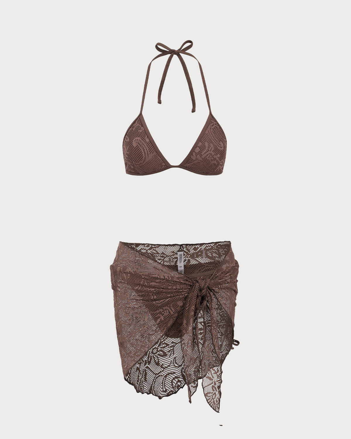 Sueña™ Kahverengi File Bikini Üçlü Takım