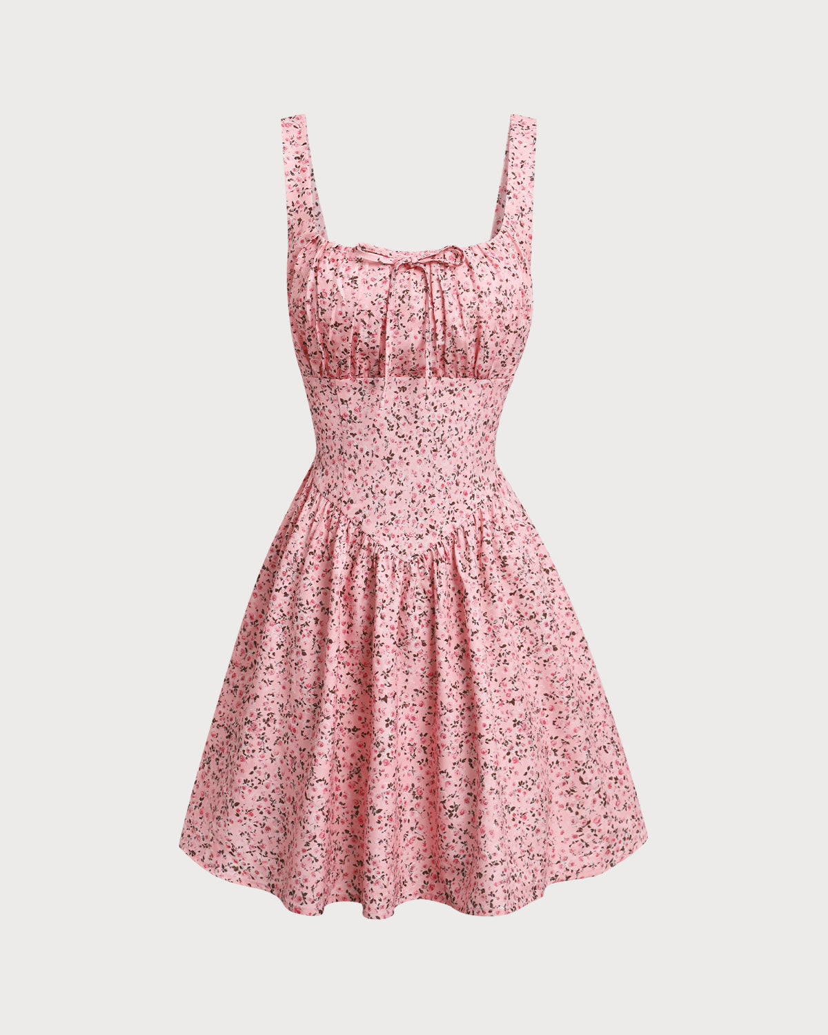 Sueña™ Pembe Çiçekli Dantelli Korse Slip Mini Elbise