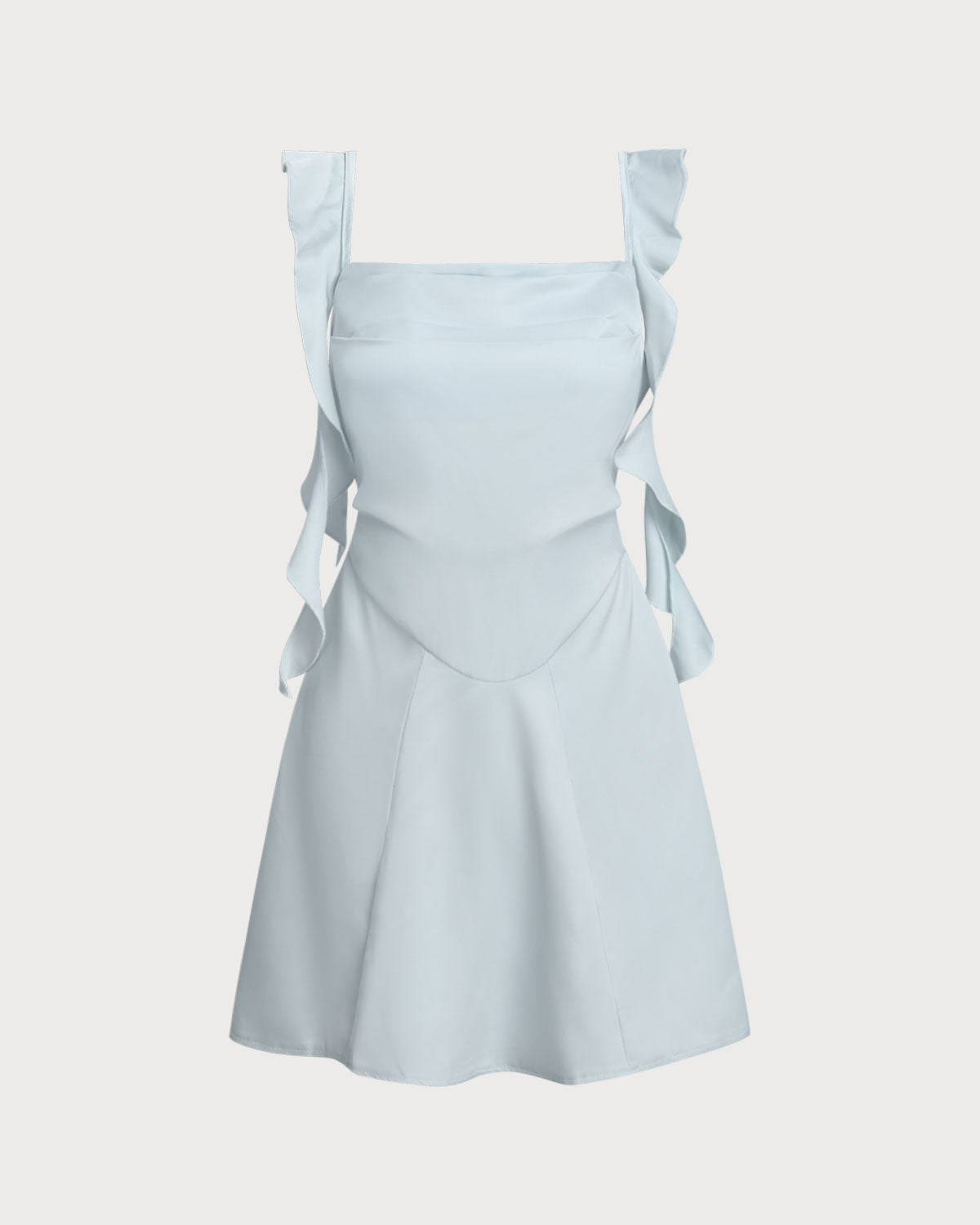 Sueña™ Mavi Kare Yaka Slip Mini Elbise